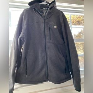 Hooded full zip LL Bean sweater fleece